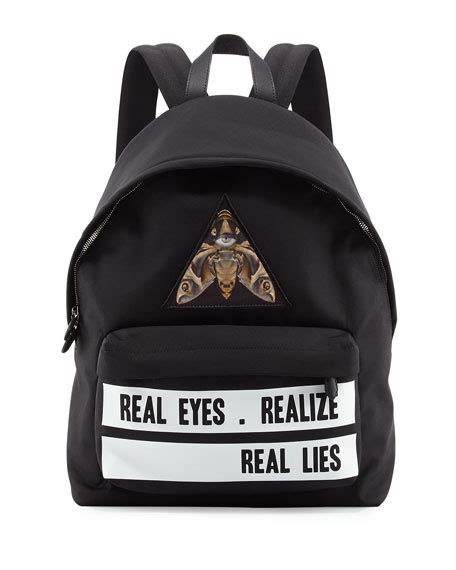 real eyes realise real lies givenchy|Givenchy Real Eyes Realize Real Lies Nylon Backpack.